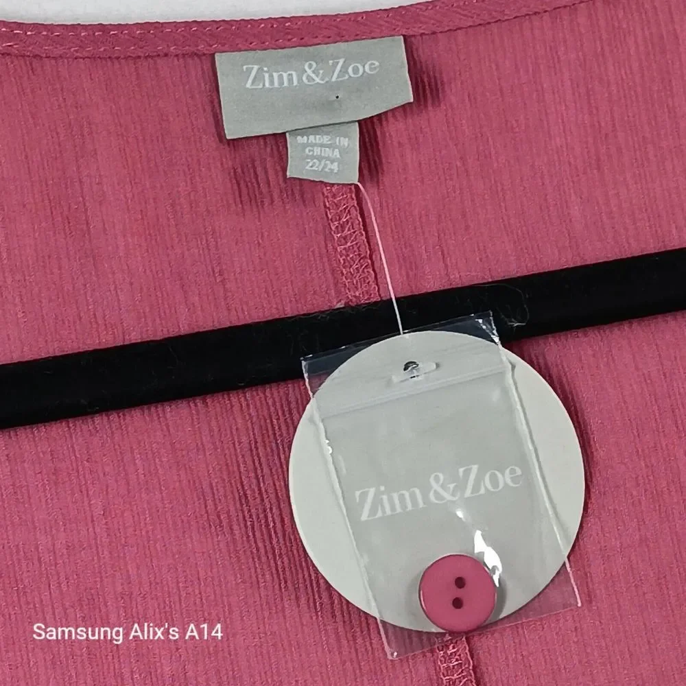Zim & Zoe by‎ City Chic Raspberry Pink Plain Layered Tunic Top 3XL